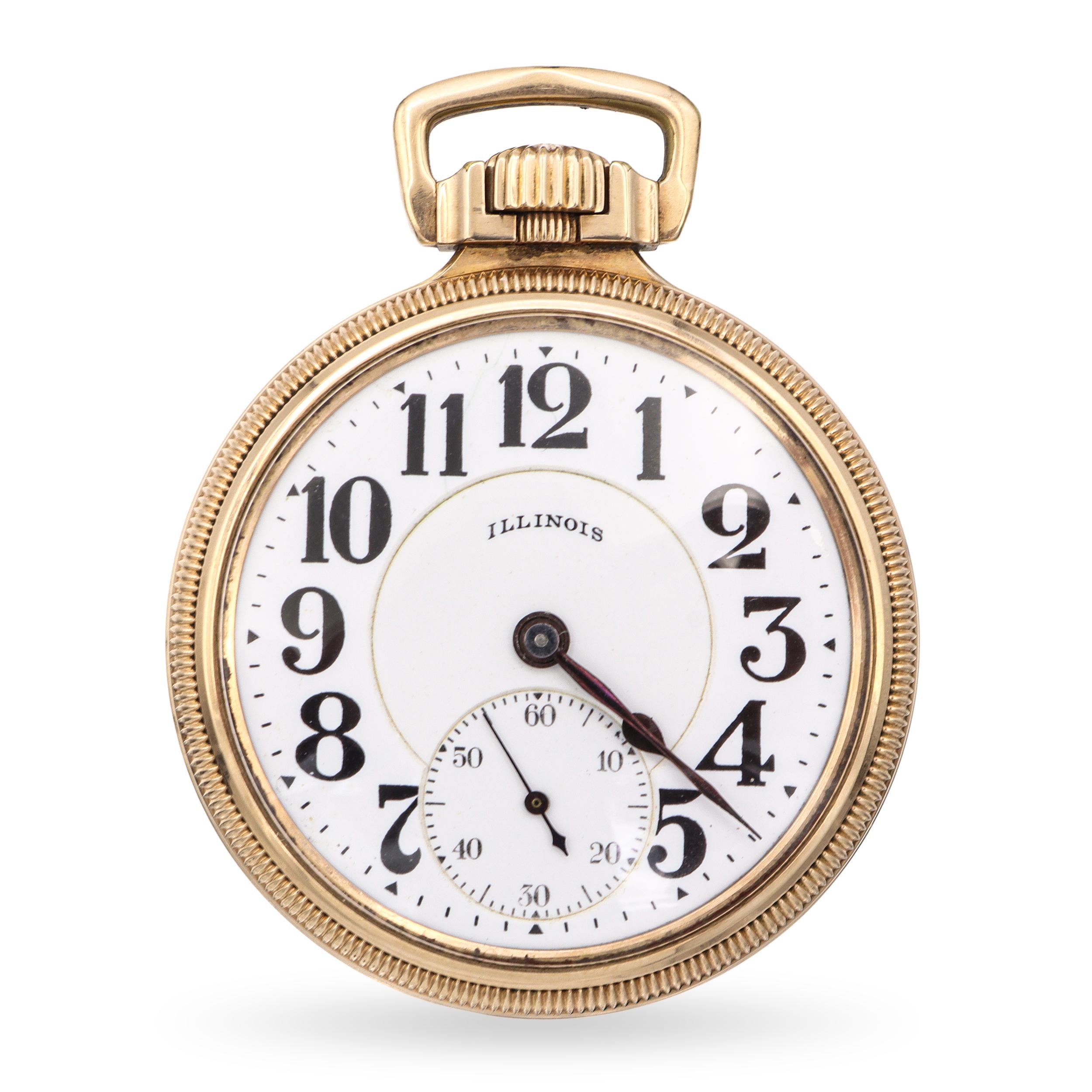 Vintage Illinois A. Lincoln Gold Filled 21 Jewel Pocket Watch