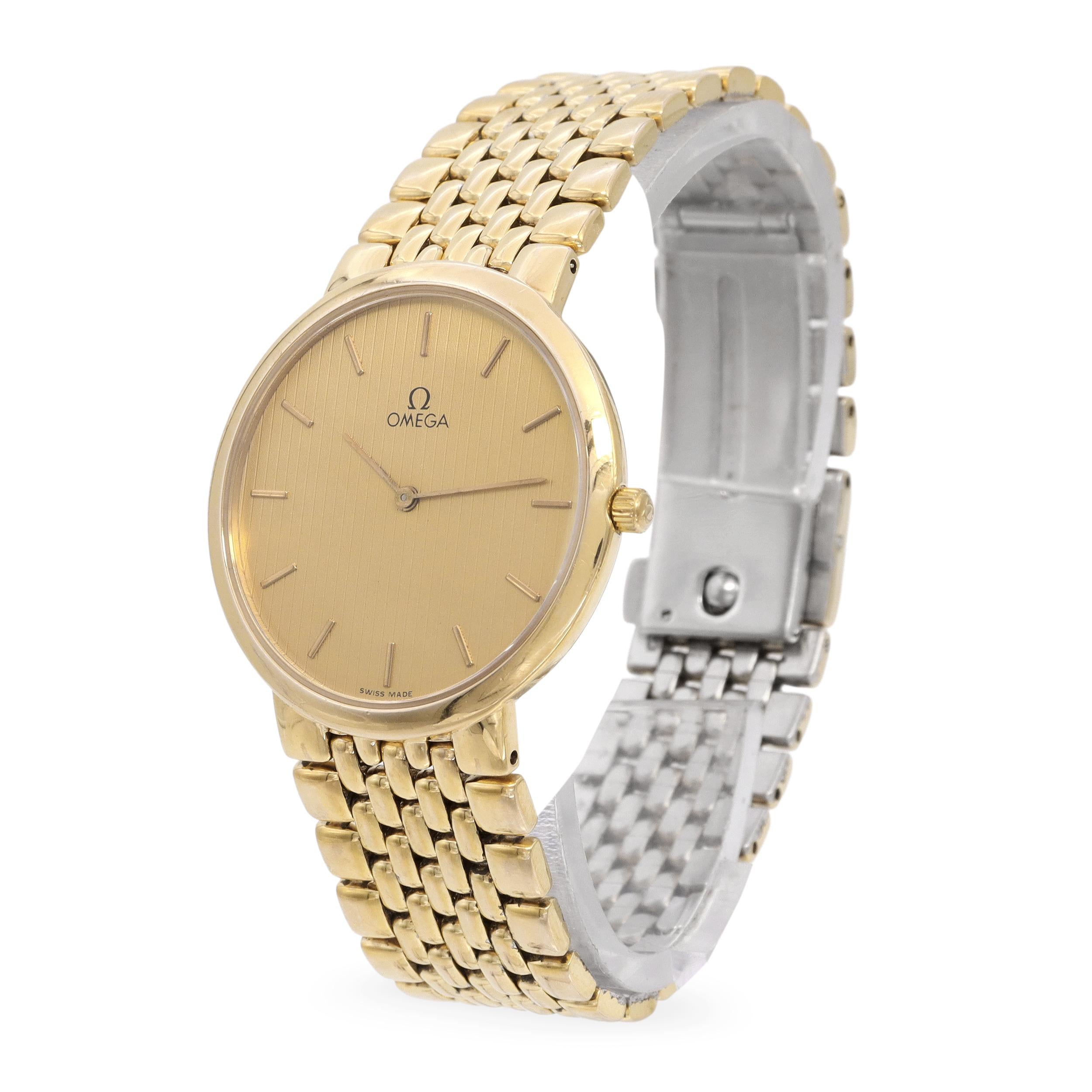 Omega De Ville Gold-Tone Stainless Steel Quartz Men’s Watch