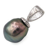 Vintage 14k White Gold Tahitian Pearl Pendant
