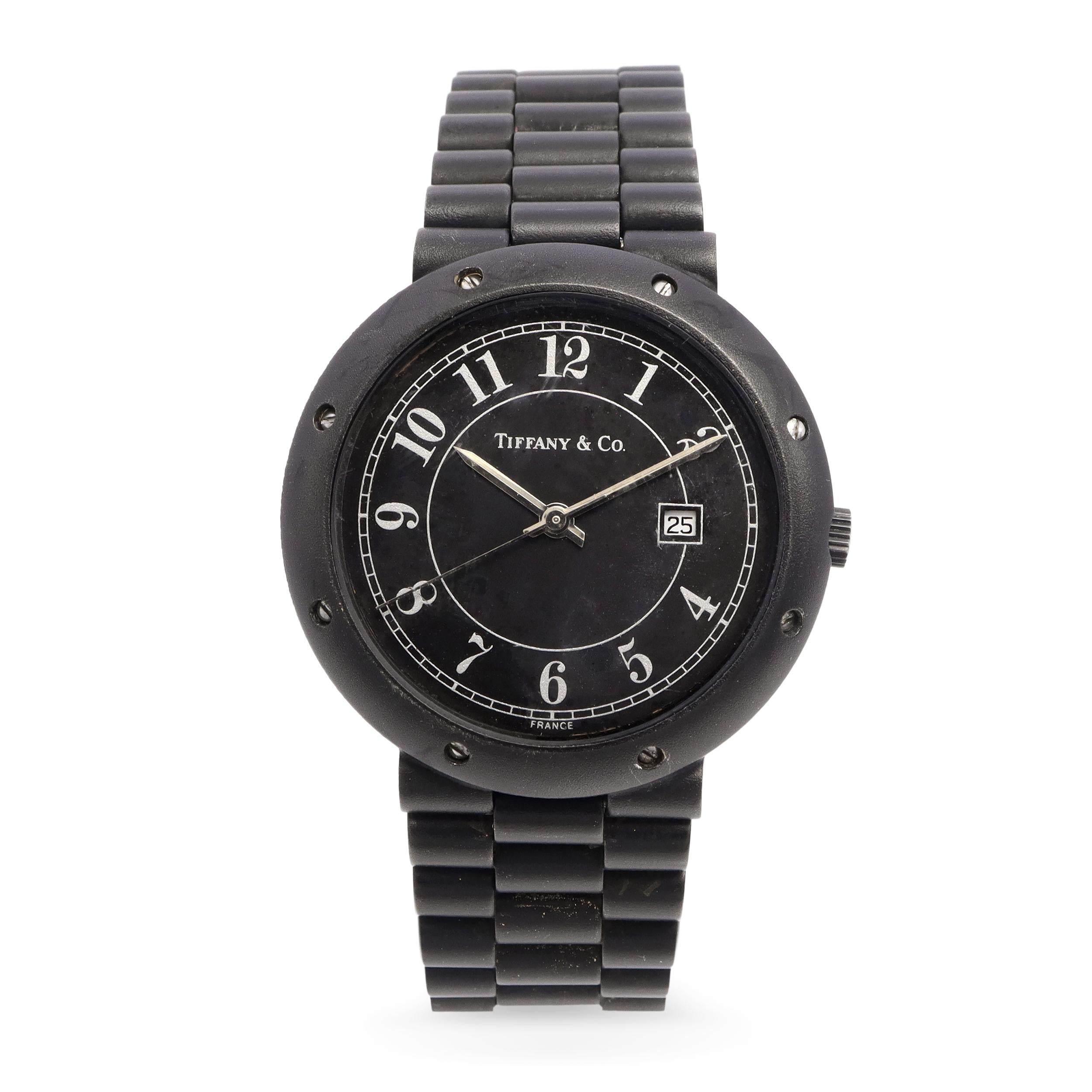 Tiffany & Co. Black PVD-Coated Stainless Steel Date Quartz Watch