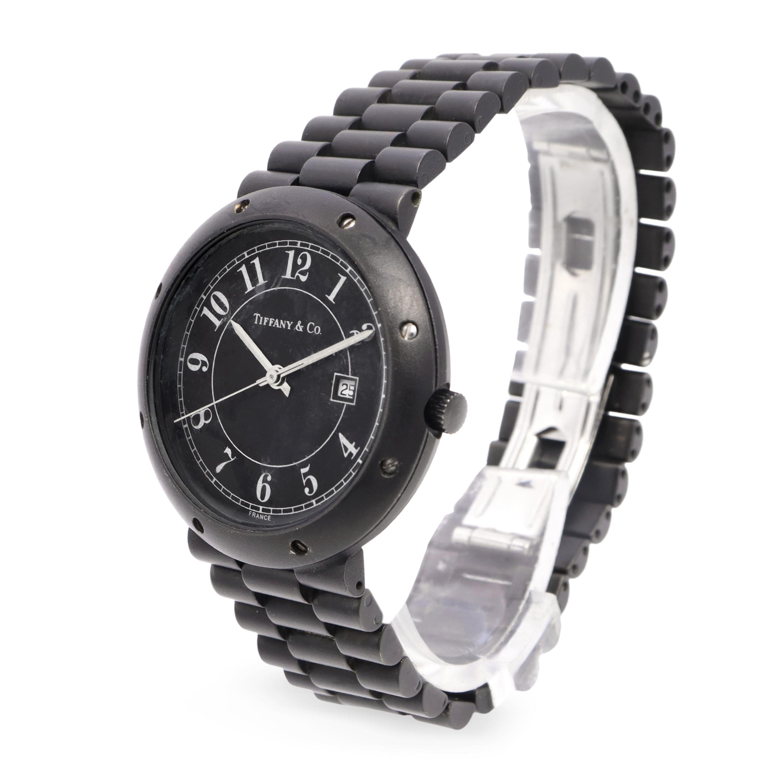 Tiffany & Co. Black PVD-Coated Stainless Steel Date Quartz Watch