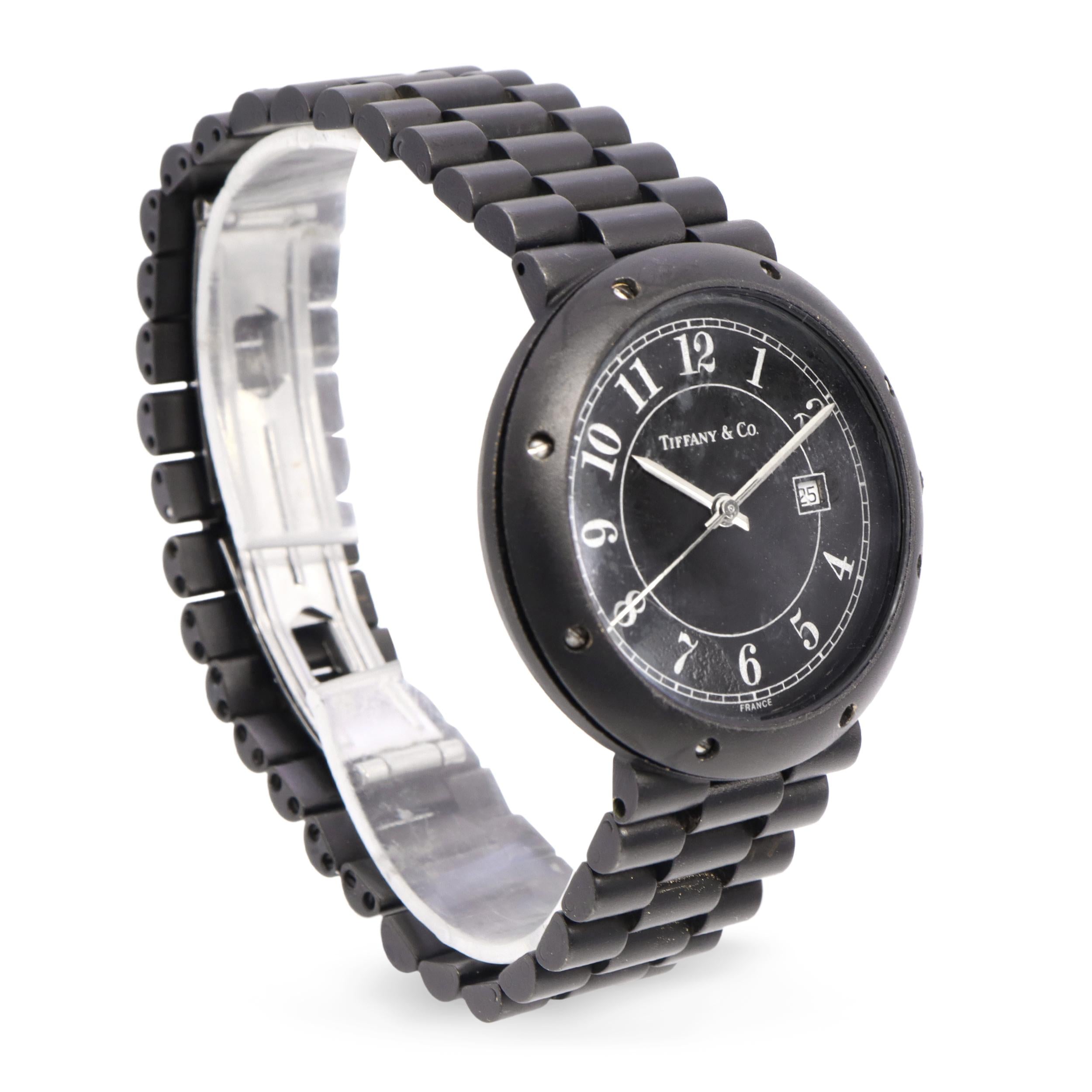 Tiffany & Co. Black PVD-Coated Stainless Steel Date Quartz Watch