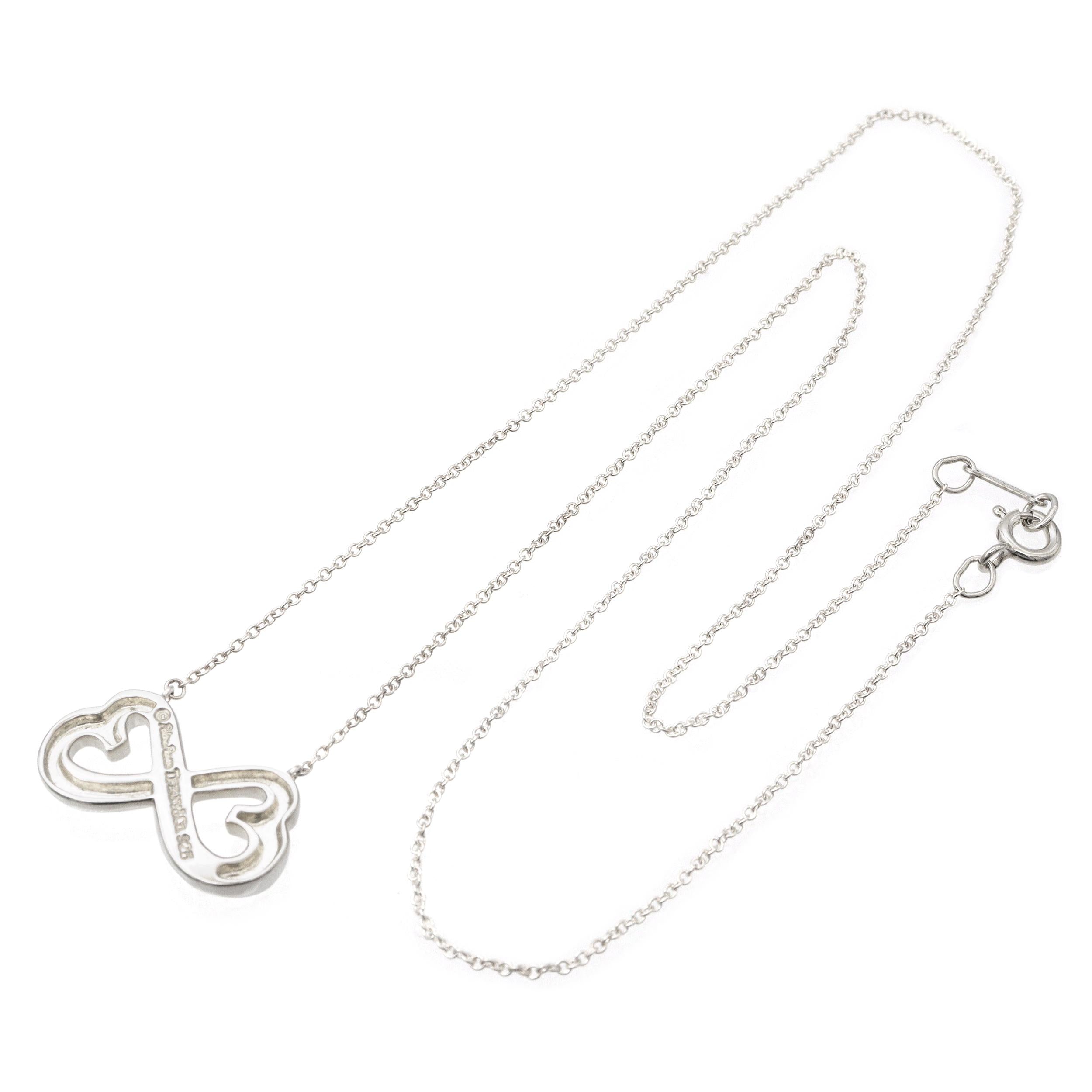 Tiffany & Co. Sterling Silver Paloma Picasso Heart Bow Necklace