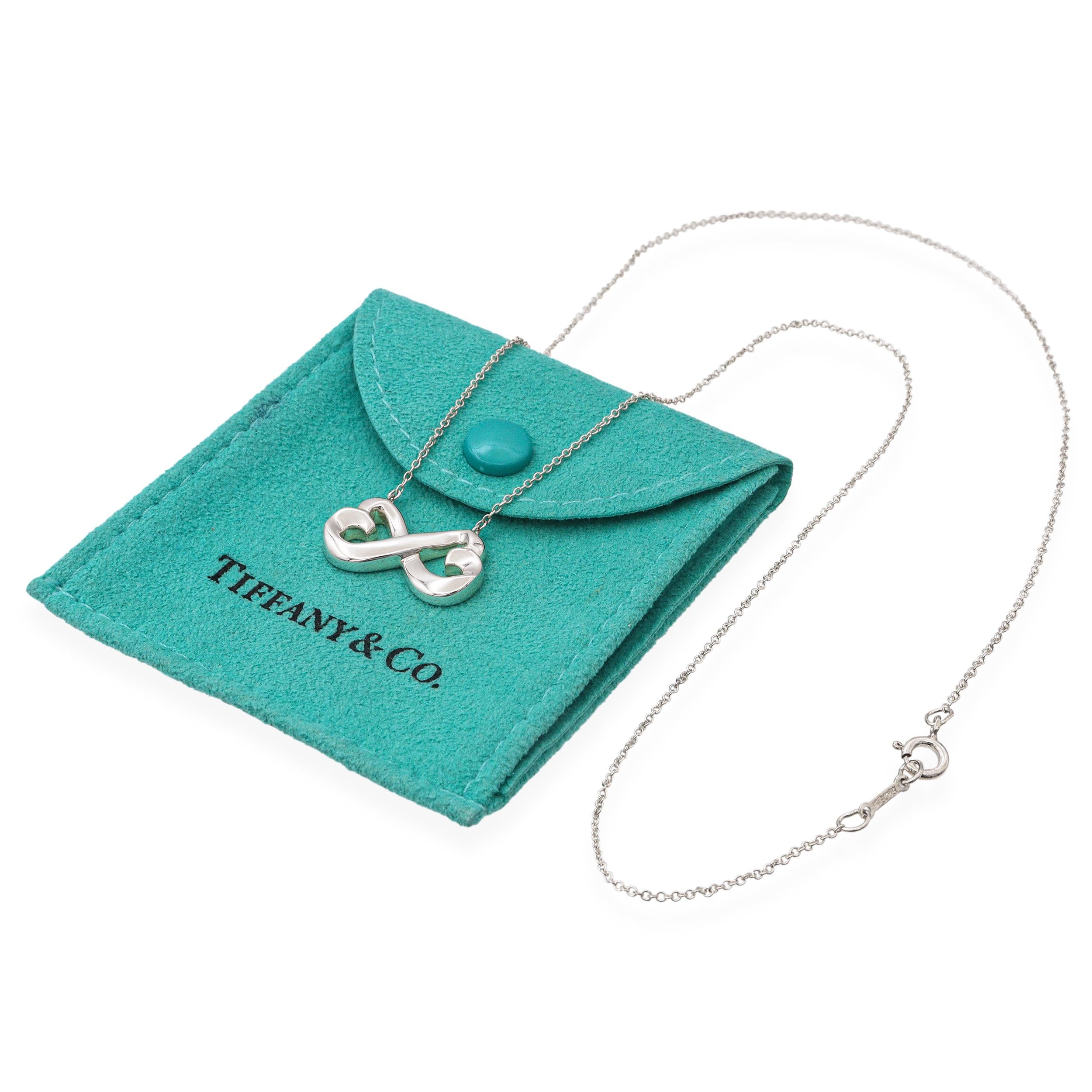 Tiffany & Co. Sterling Silver Paloma Picasso Heart Bow Necklace