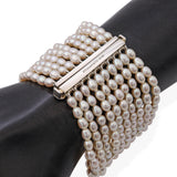 Tiffany & Co. Sterling Silver Ziegfeld 10 Row Freshwater Pearl Bracelet