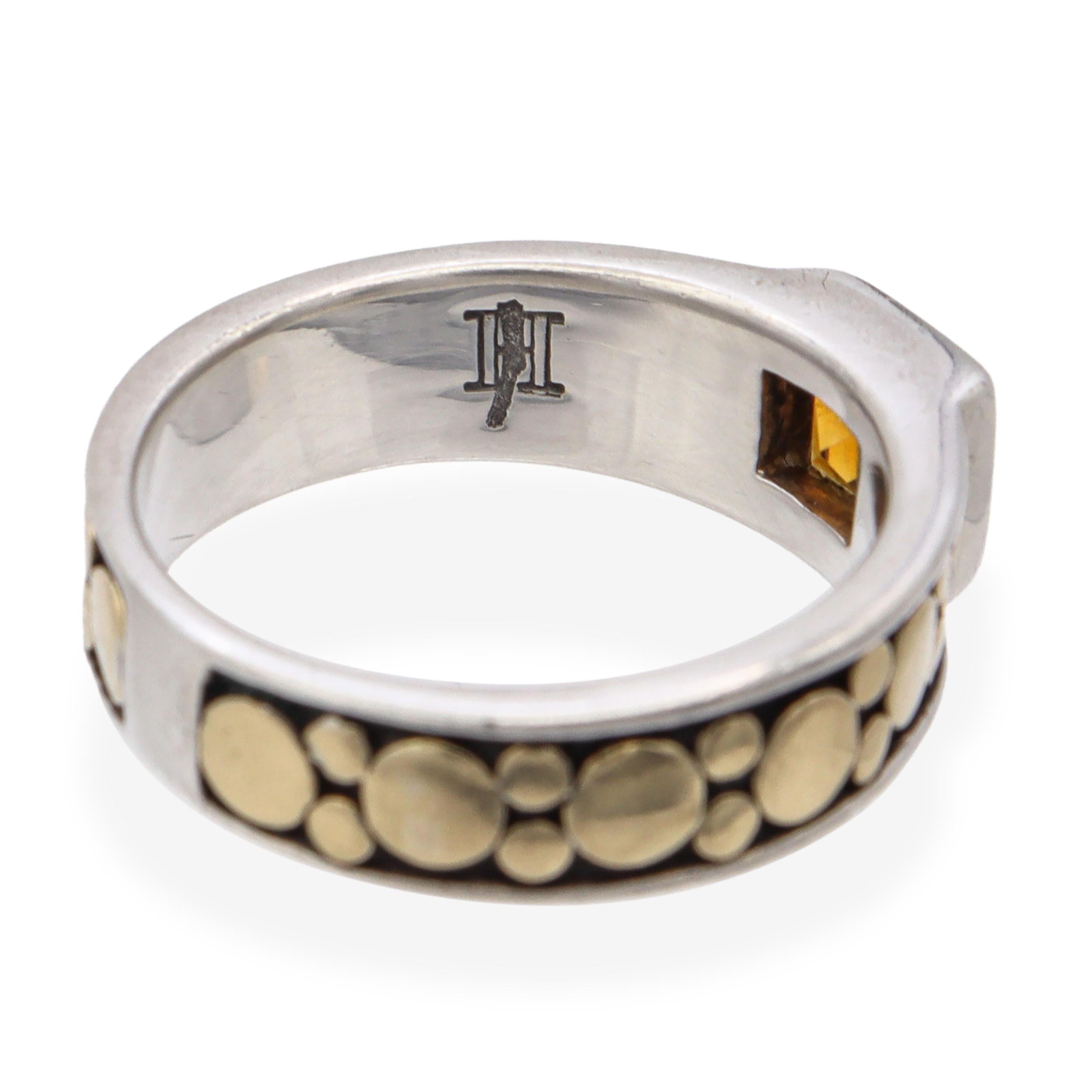 John Hardy Dot Collection 18k Yellow Gold & Sterling Silver Citrine Ring