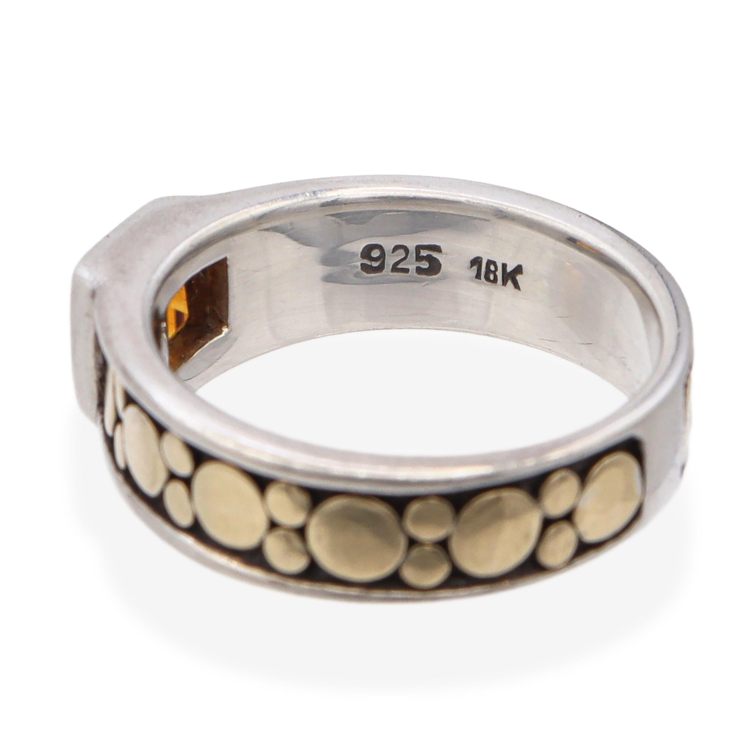 John Hardy Dot Collection 18k Yellow Gold & Sterling Silver Citrine Ring