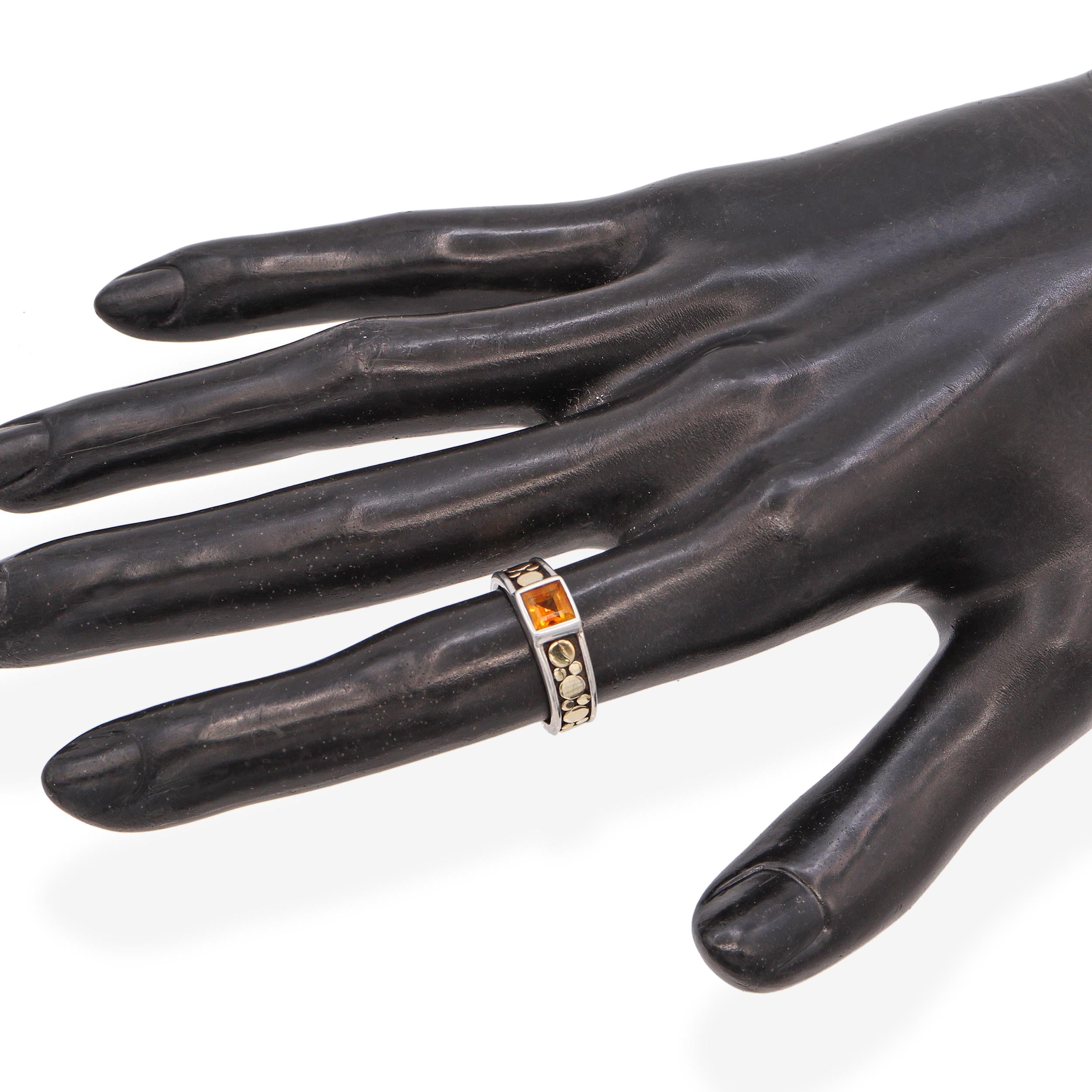 John Hardy Dot Collection 18k Yellow Gold & Sterling Silver Citrine Ring