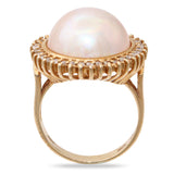 Vintage 14k Yellow Gold Mabe Pearl Jewelry Set