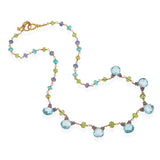 Vintage 18k Yellow Gold Topaz Tanzanite Peridot and Apatite Jewelry Set