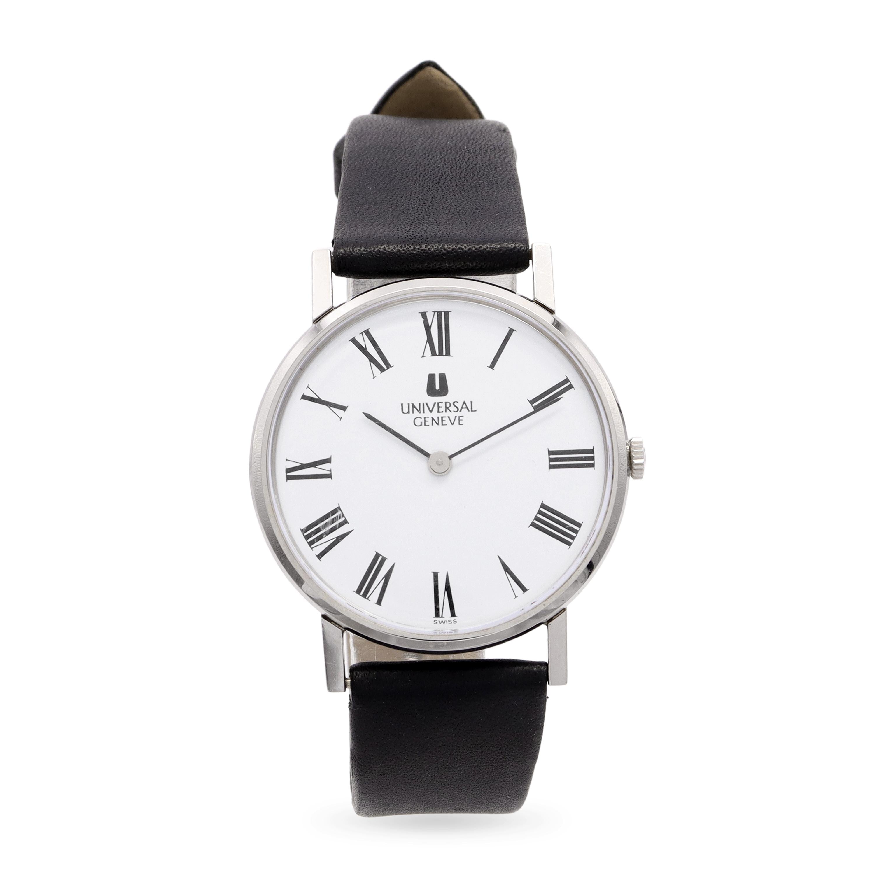 Vintage Universal Genève White Roman Numeral Dial Men’s Watch