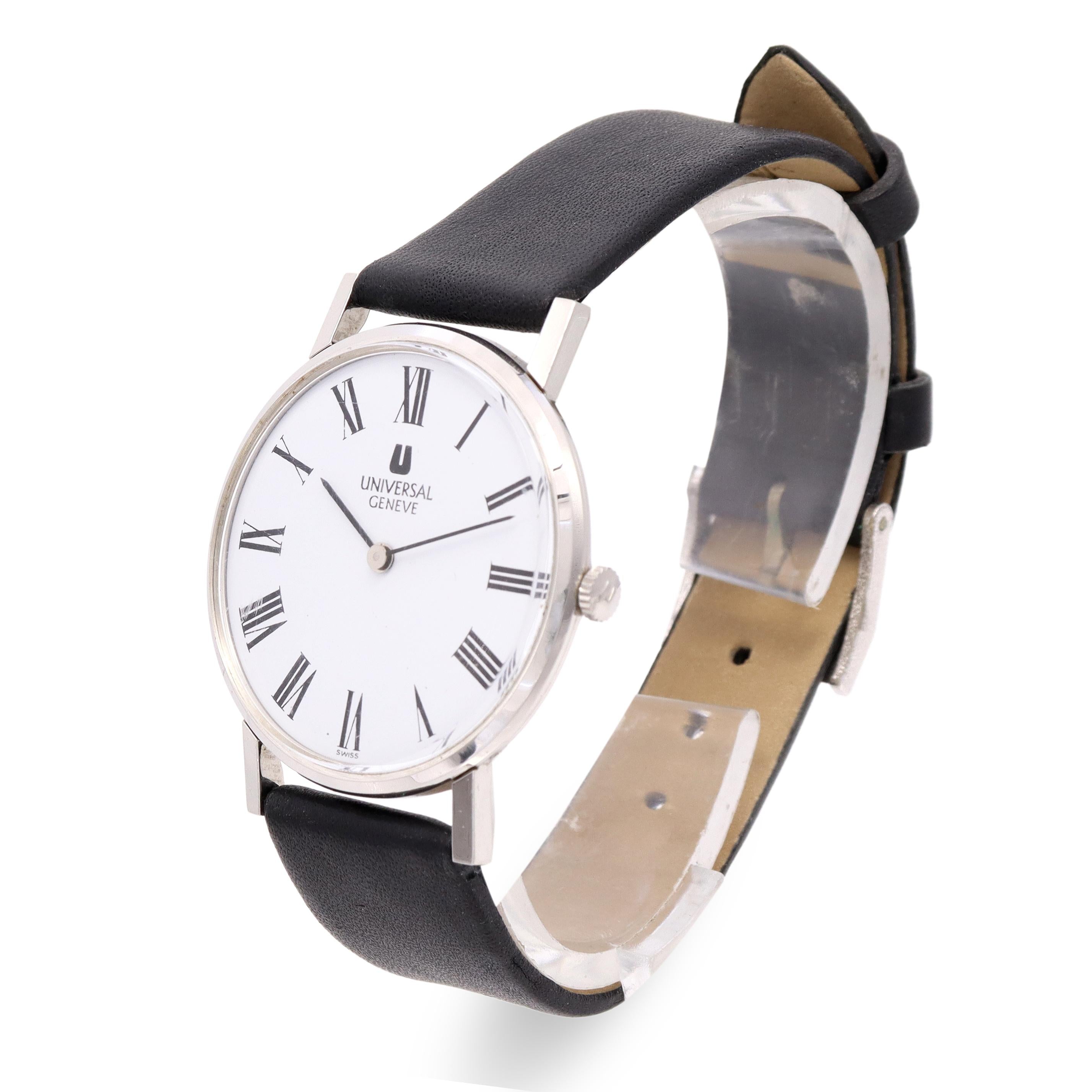 Vintage Universal Genève White Roman Numeral Dial Men’s Watch