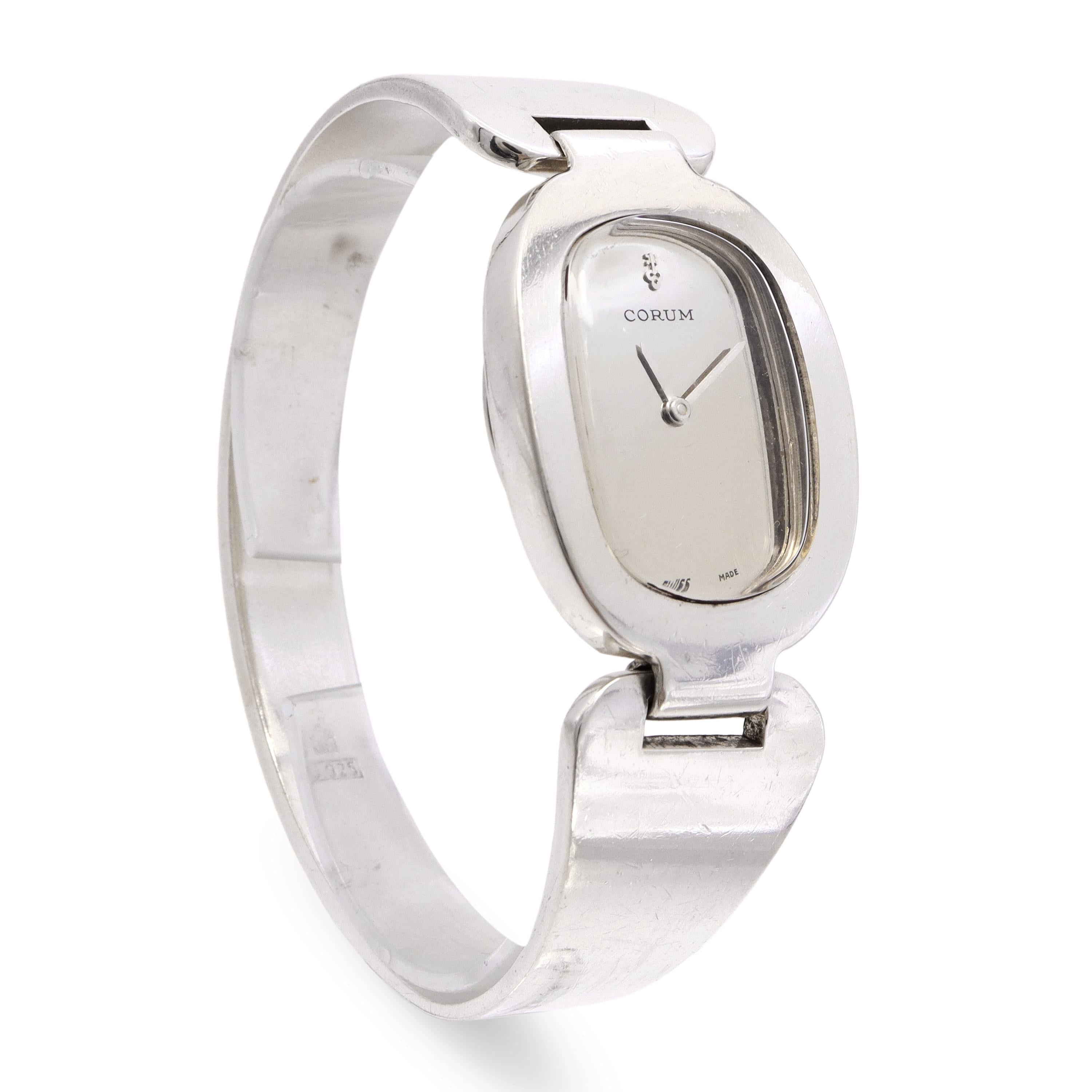 Corum Sterling Silver Hand Wind Bracelet Watch