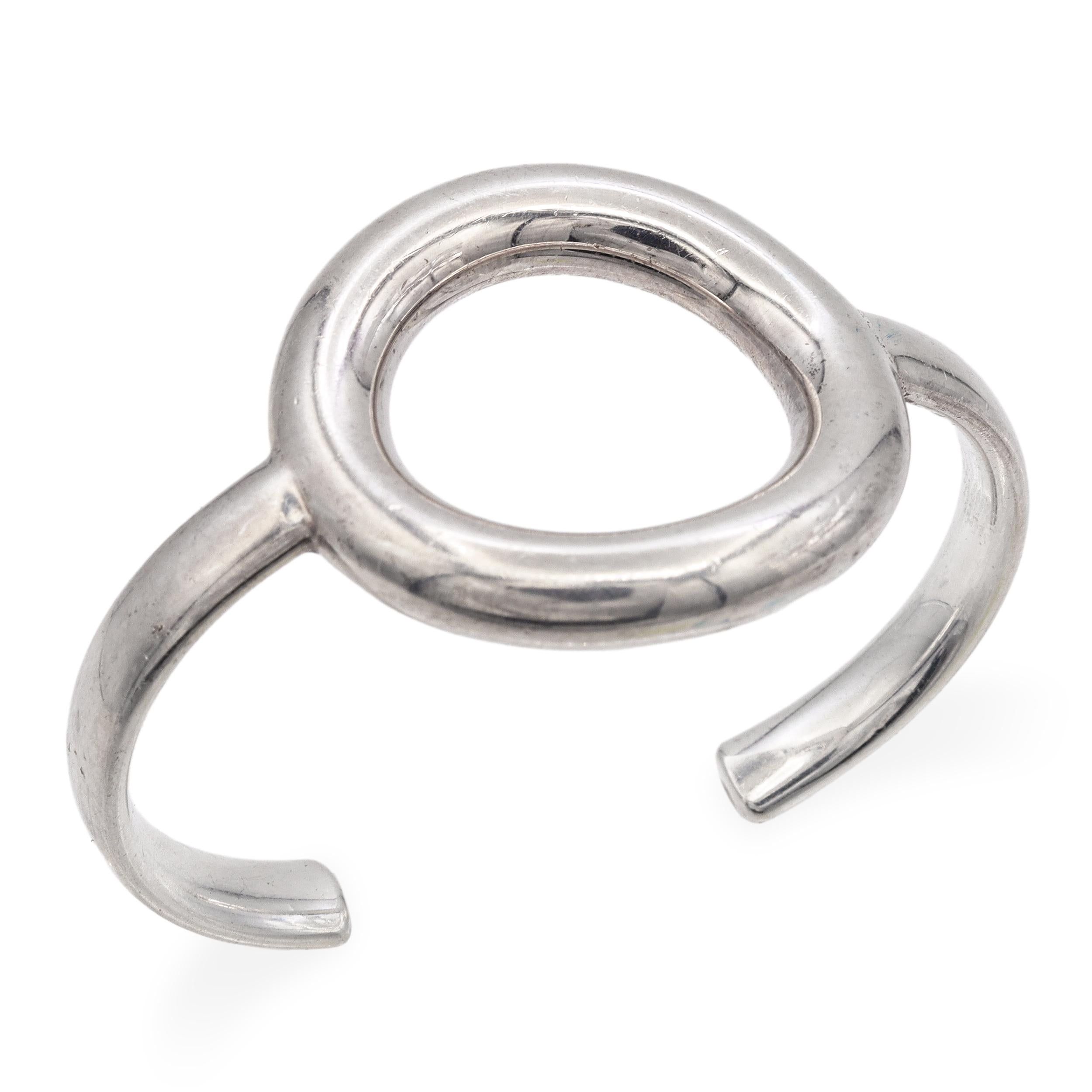 Christofle Sterling Silver Open Circle Cuff Bracelet