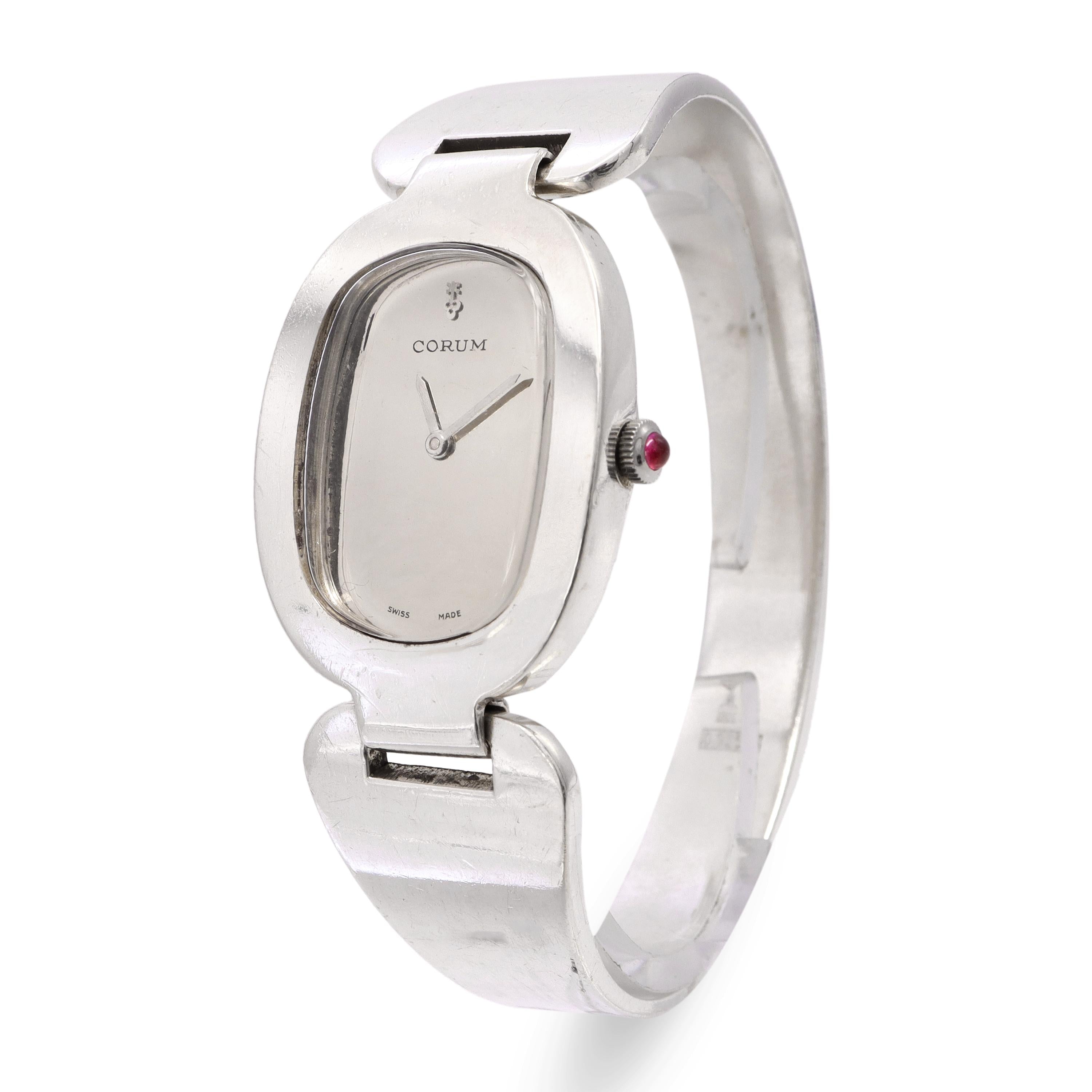 Corum Sterling Silver Hand Wind Bracelet Watch