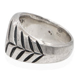 David Yurman Sterling Silver Black Onyx Chevron Signet Ring