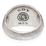 David Yurman Sterling Silver Black Onyx Chevron Signet Ring