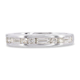 Platinum Channel Set Mixed Cut Diamond Half Band Ring