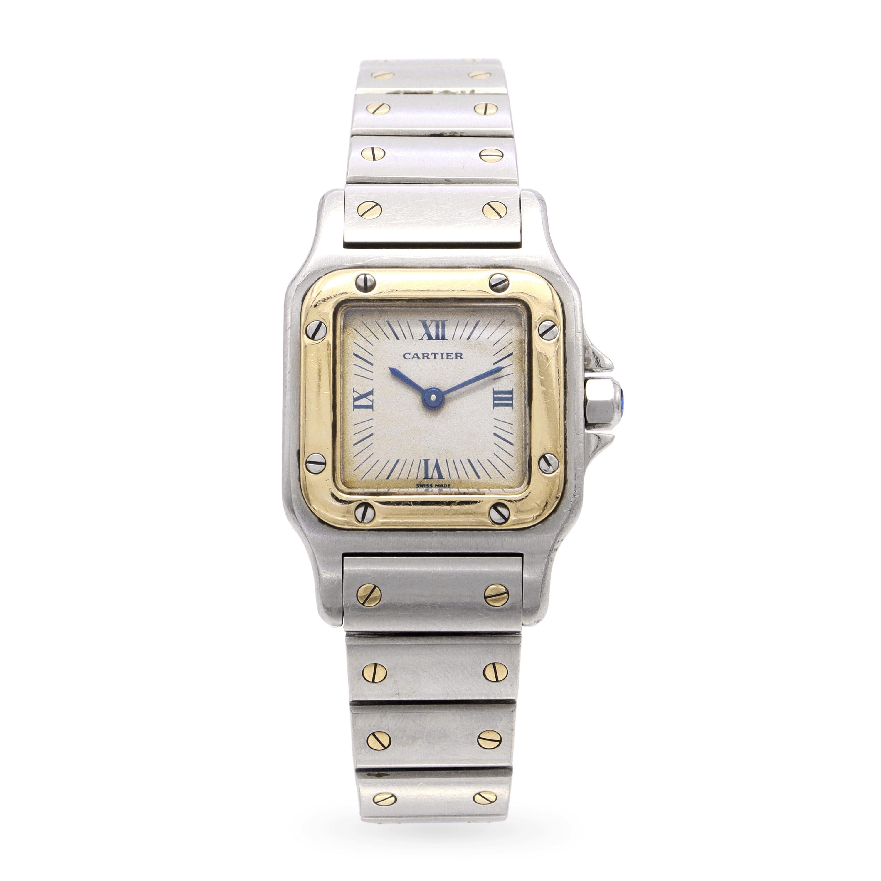 Cartier Santos de Cartier Two-Tone Stainless Steel & Yellow Gold Quartz Watch