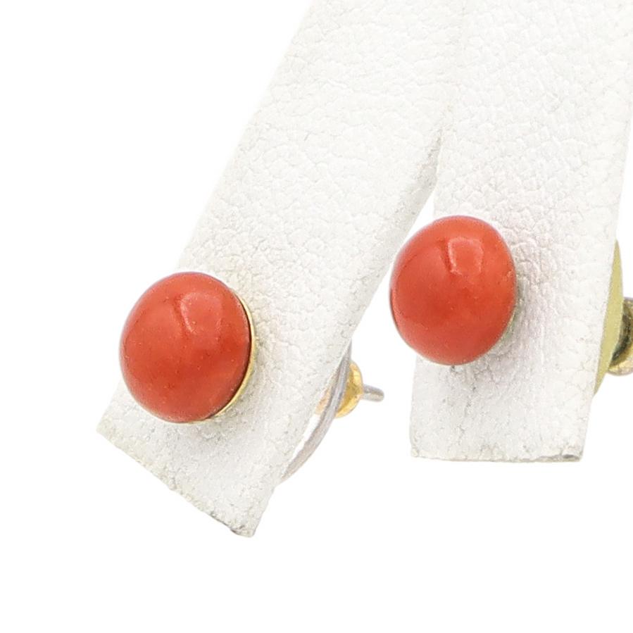 Vintage Yellow Gold Red Coral Woven Sorrento Bracelet & Earring Set