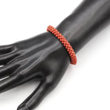 Vintage Yellow Gold Red Coral Woven Sorrento Bracelet & Earring Set