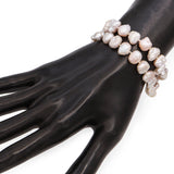 Vintage 14k Yellow Gold Baroque Pearl Beaded Double Strand Bracelet