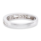 Platinum Channel Set Mixed Cut Diamond Half Band Ring