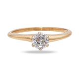 Antique 14K Yellow Gold 0.35ct Old European Cut Diamond Solitaire Ring