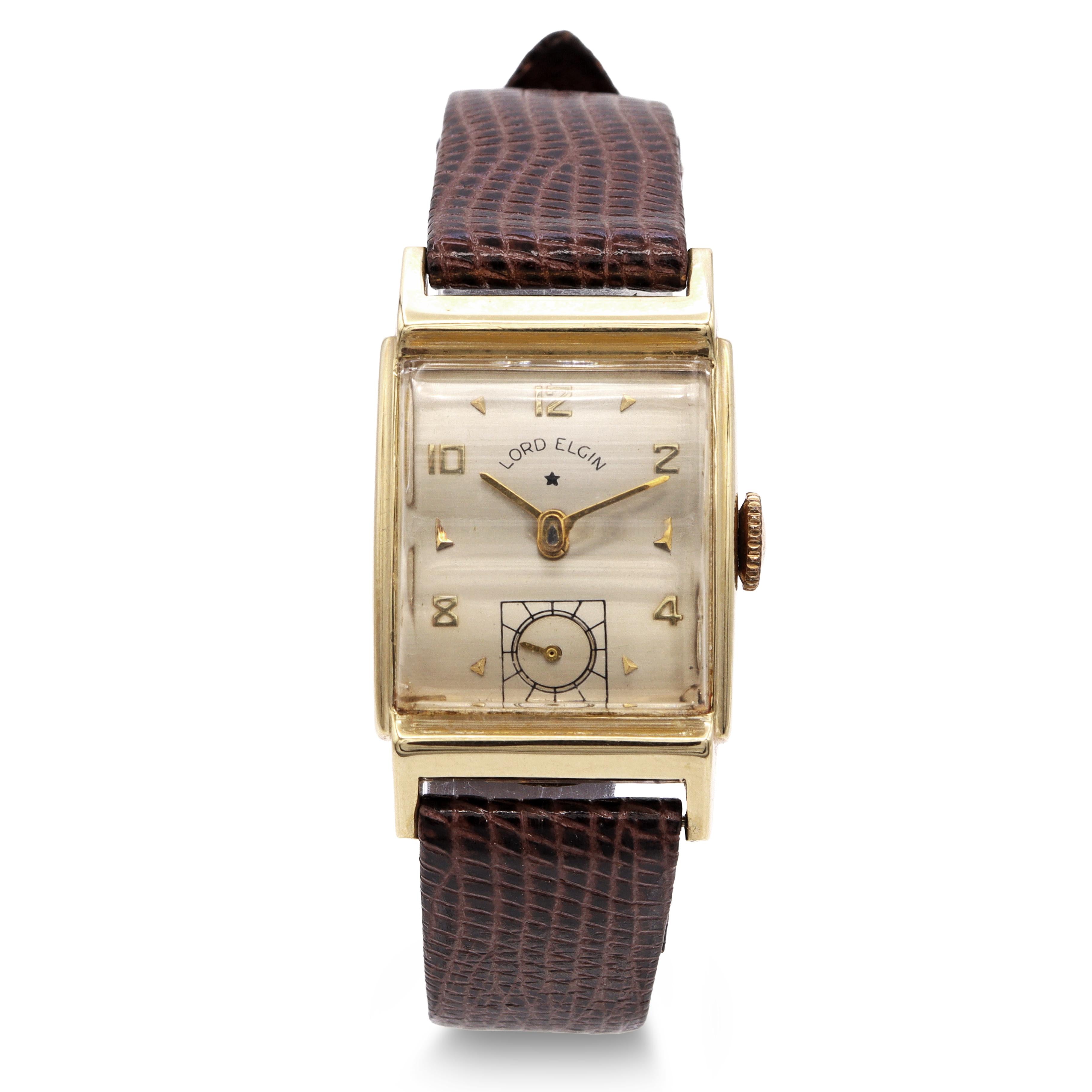 Vintage Lord Elgin 14k Yellow Gold Hand Wind Men's Watch