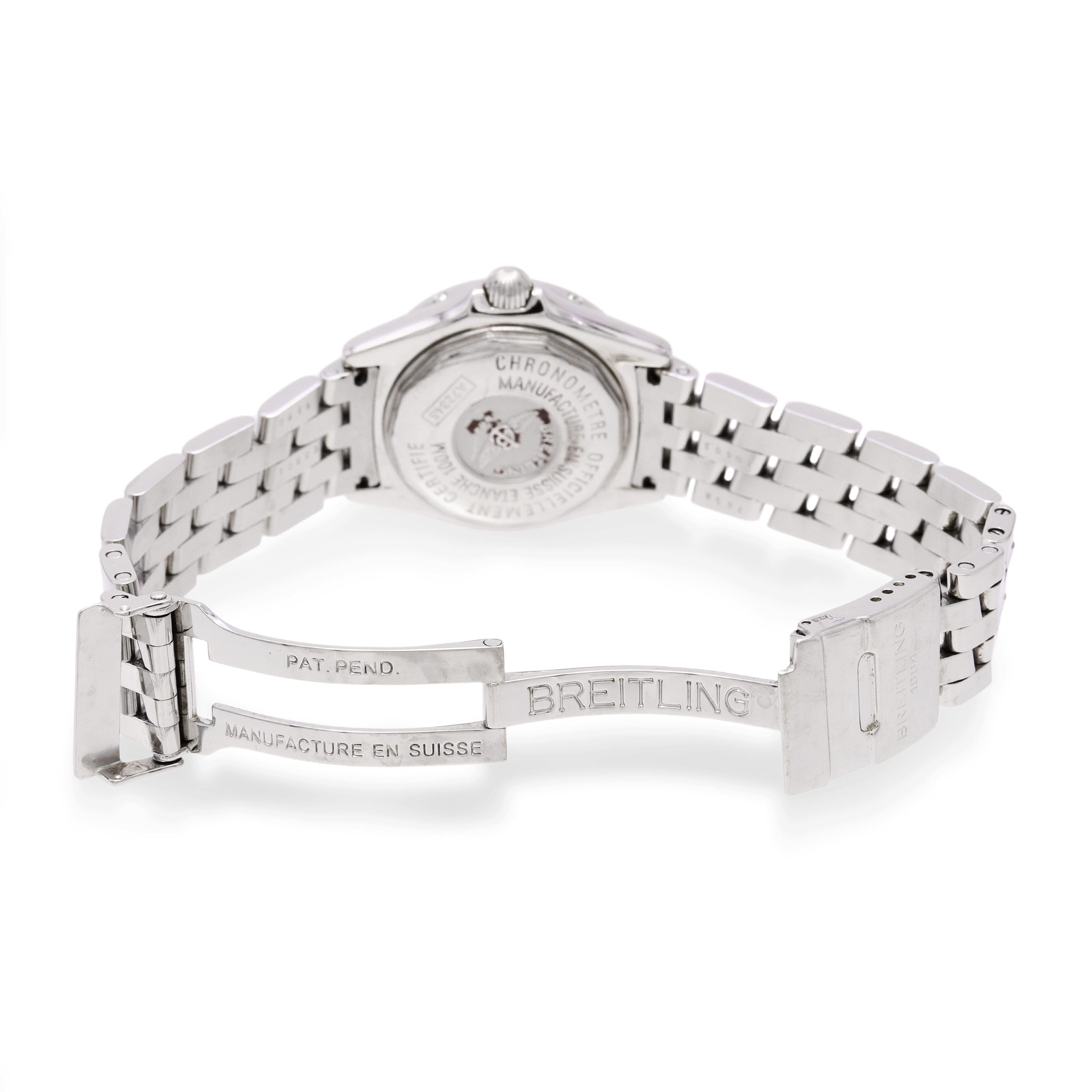 Breitling Callistino Stainless Steel Diamond MOP Dial Quartz Women's Watch