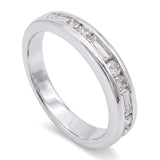 Platinum Channel Set Mixed Cut Diamond Half Band Ring