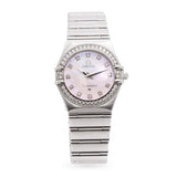 Omega Constellation Stainless Steel Diamond Bezel MOP Dial Quartz Women's Watch