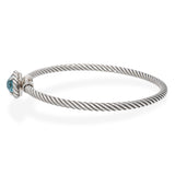 David Yurman Sterling Silver and Blue Topaz Braided Bangle Bracelet
