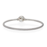 David Yurman Sterling Silver and Blue Topaz Braided Bangle Bracelet