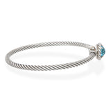 David Yurman Sterling Silver and Blue Topaz Braided Bangle Bracelet