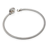 David Yurman Sterling Silver and Blue Topaz Braided Bangle Bracelet