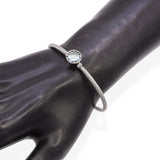 David Yurman Sterling Silver and Blue Topaz Braided Bangle Bracelet