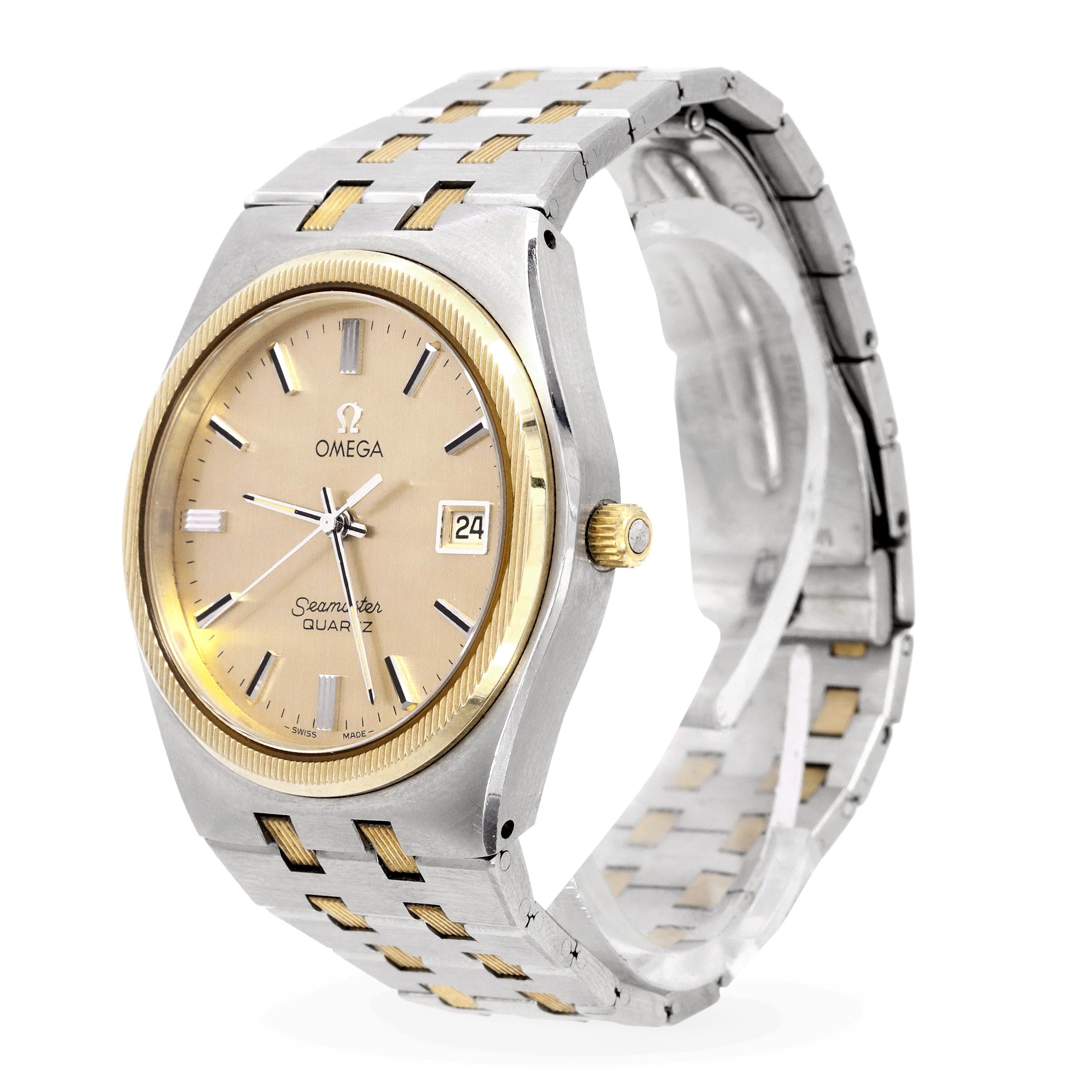 Vintage Omega Two Tone Seamaster Quartz Watch Ref. 1960134
