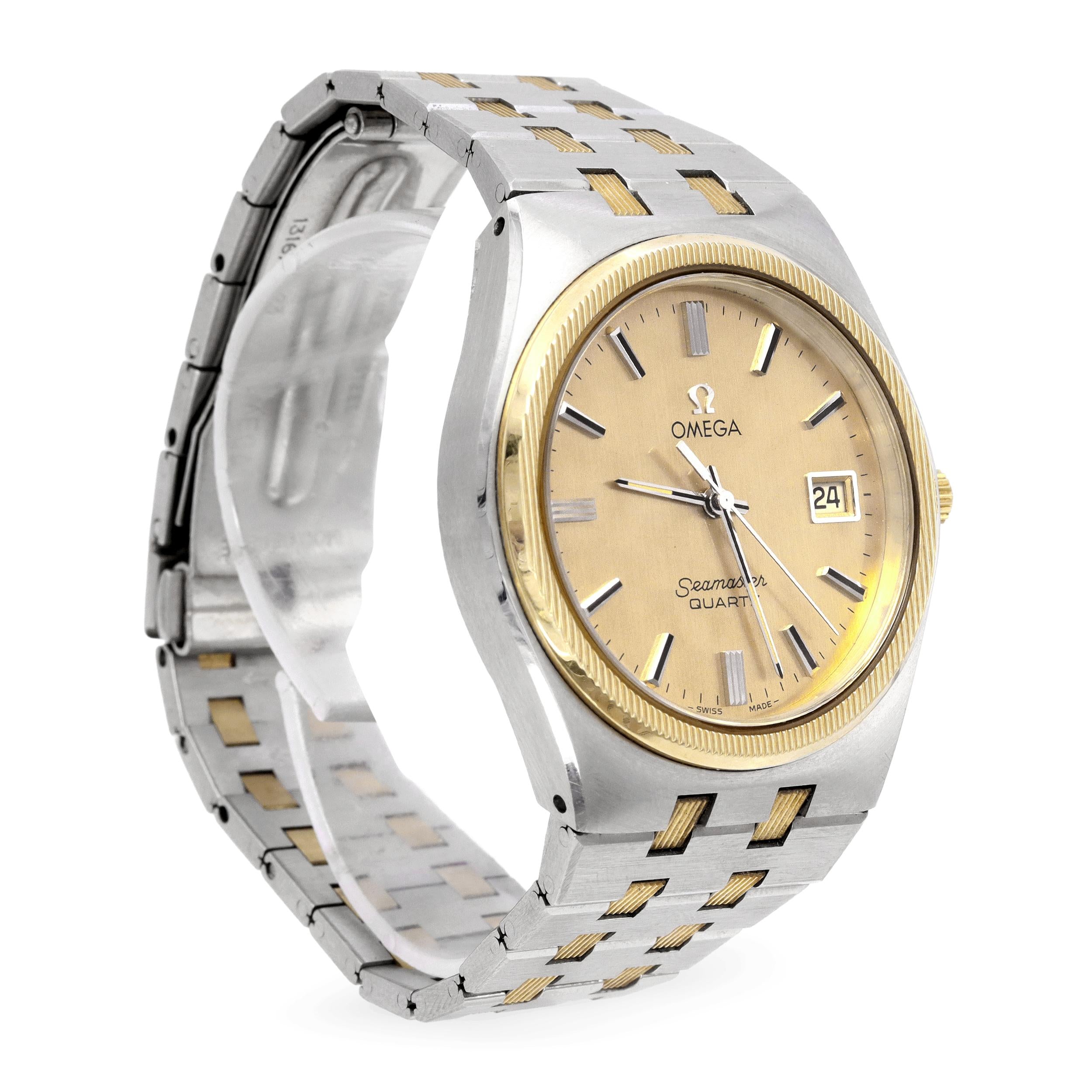 Vintage Omega Two Tone Seamaster Quartz Watch Ref. 1960134