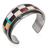 Vintage Southwestern Multi-Stone Inlay Mosaic Cuff Bracelet