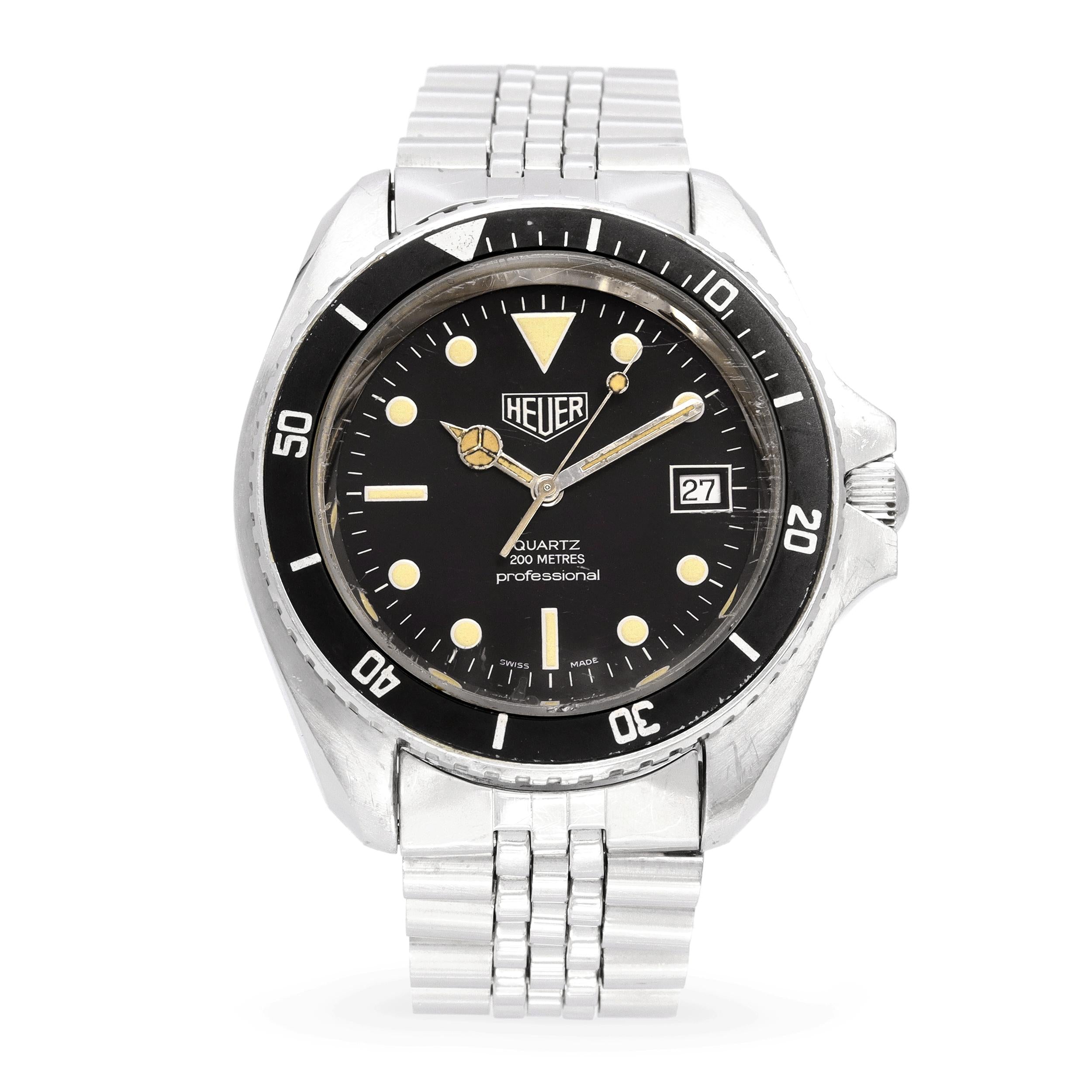 Vintage Heuer 200m Professional Quartz Men's Dive Watch Ref 980.006
