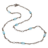 David Yurman Sterling Silver & 18k Yellow Gold Topaz Station Necklace