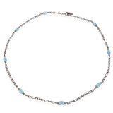 David Yurman Sterling Silver & 18k Yellow Gold Topaz Station Necklace