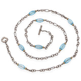 David Yurman Sterling Silver & 18k Yellow Gold Topaz Station Necklace