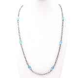 David Yurman Sterling Silver & 18k Yellow Gold Topaz Station Necklace