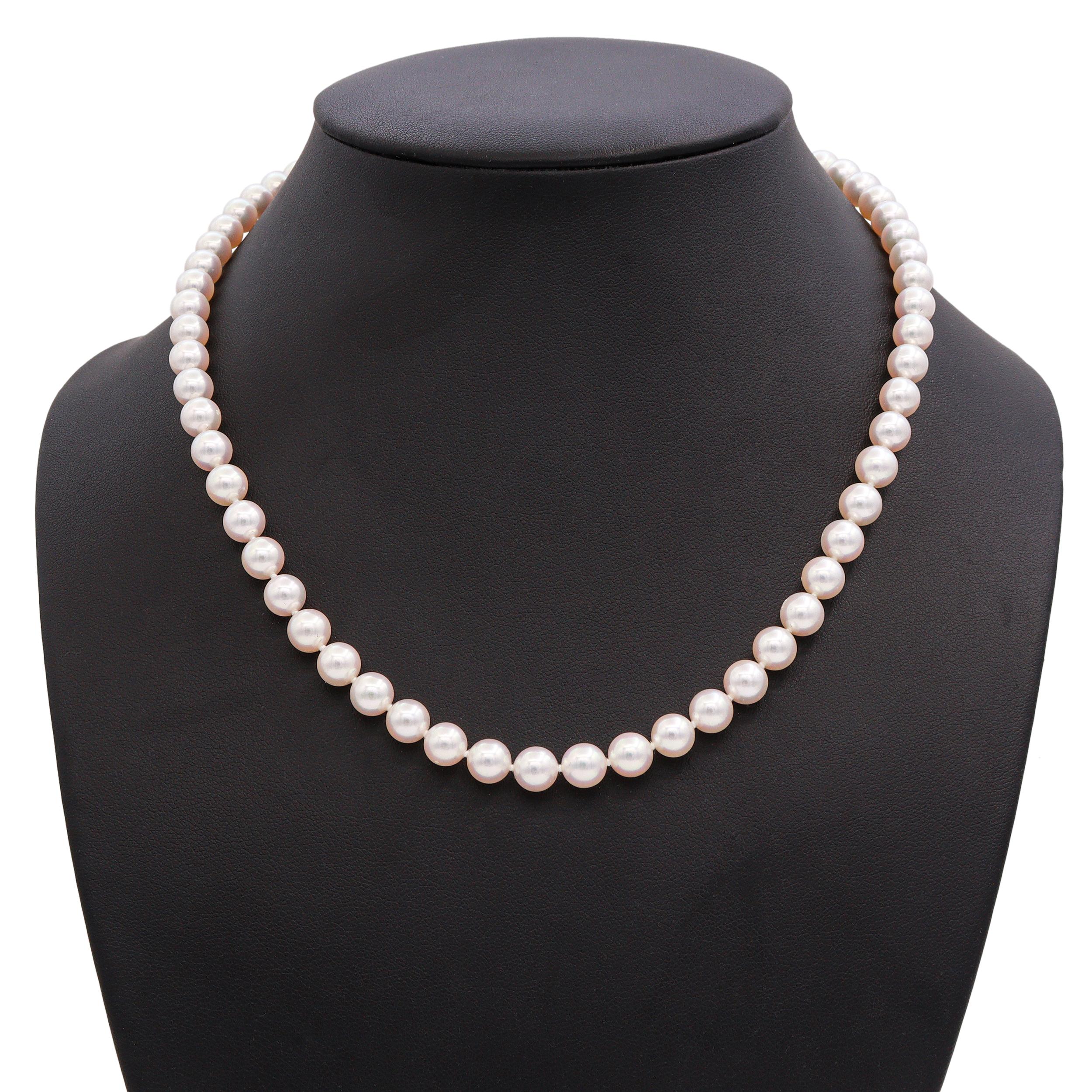 Mikimoto 18k Yellow Gold Pearl Beaded Strand Necklace