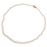Vintage 14K Yellow Gold Graduated Pearl Beaded Strand Necklace
