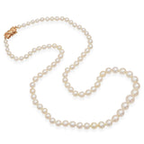 Vintage 14K Yellow Gold Graduated Pearl Beaded Strand Necklace