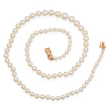 Vintage 14K Yellow Gold Graduated Pearl Beaded Strand Necklace