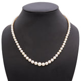 Vintage 14K Yellow Gold Graduated Pearl Beaded Strand Necklace
